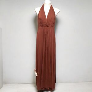 BCBG Maxazria V Neck Halter Maxi Gown Dress Saks Fifth Avenue